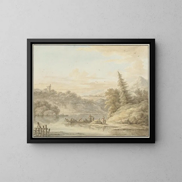River landscape painting - Cornelis Buys — framed artwork on a wall