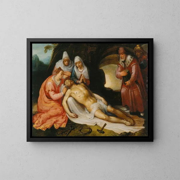 La Lamentation - Cornelis Cornelisz van Haarlem — framed artwork on a wall