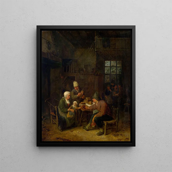 Interior Painting - Cornelis Dusart — framed artwork on a wall