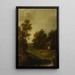 Farms by a river with rapids - Cornelis Gerritsz Decker — framed artwork on a wall