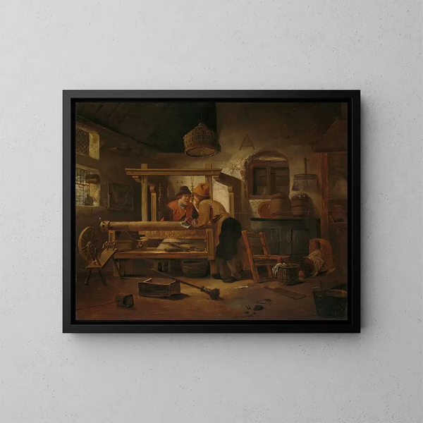 Atelier des tisserands - Cornelis Gerritsz Decker — framed artwork on a wall