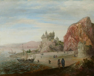 Cornelis Johannesz Liefrinck - Coastal Landscape with Granite Cliffs.webp