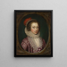 portret van een vrouw, misschien Elizabeth Boothby - Cornelis Jonson van Ceulen — ingelijst kunstwerk aan de muur