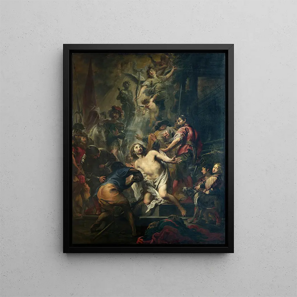 The Decapitation of Saint George - Cornelis Schut — framed artwork on a wall
