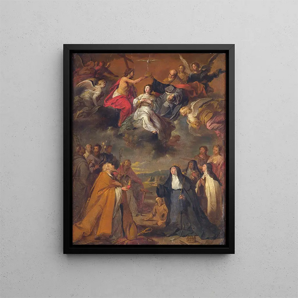 The Coronation of the Virgin - Cornelis Schut — framed artwork on a wall