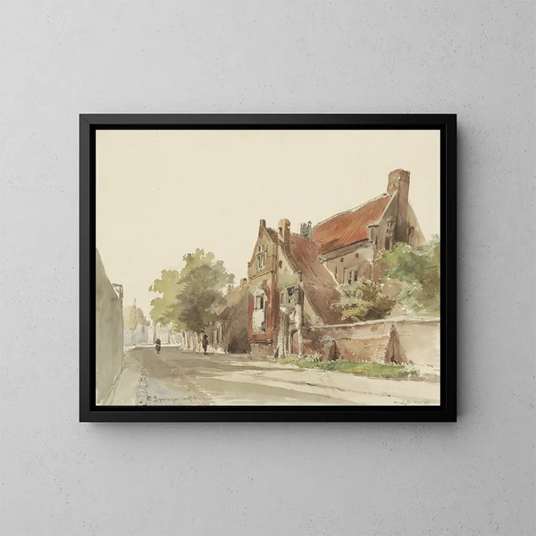 L'ancien hospice de Hasselt - Cornelis Springer — framed artwork on a wall