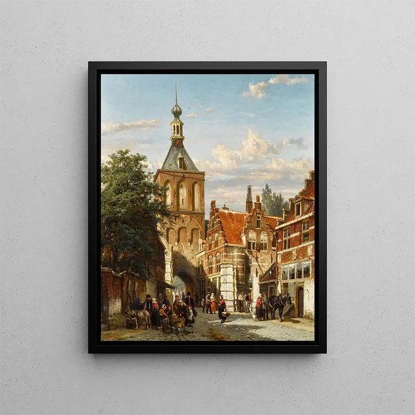 The Binnenpoort Culemborg - Cornelis Springer — framed artwork on a wall