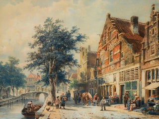 Cornelis Springer - The Havendijk Enkhuizen In Summer.webp