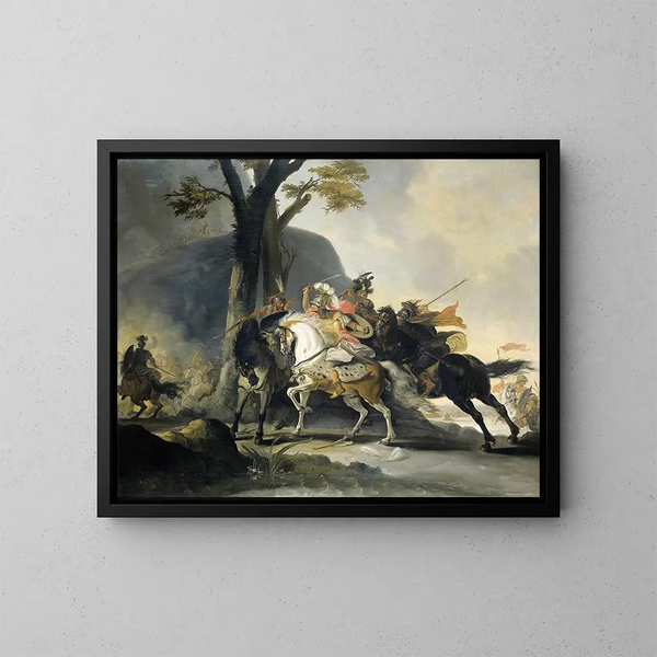 Alexander the Great at the Battle of the Granicus against the Persians - Cornelis Troost — framed artwork on a wall