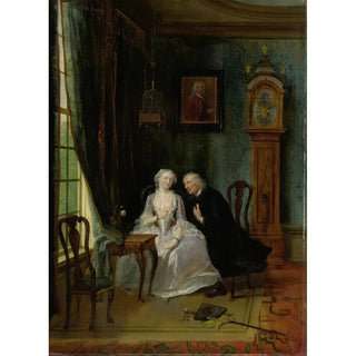 Cornelis Troost - Unseemly Love perhaps a scene of the Widower Joost with Lucia 2nd scene from the play De wanhebbelijke liefde by CJ van der Lijn.webp