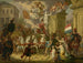 Allégorie de la procession triomphale du prince d'Orange, le futur roi Willem II, en héros de Waterloo 1815 - Cornelis Van Cuylenburgh II — weergave van het kunstwerk