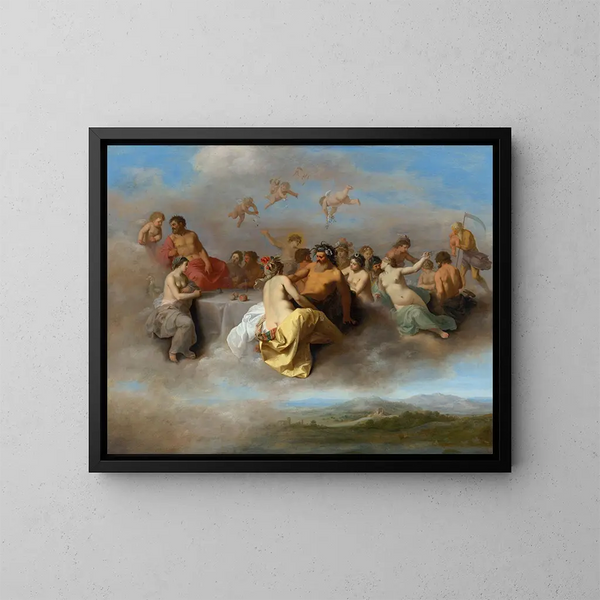 the Council of the Gods - Cornelis van Poelenburch — framed artwork on a wall