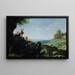 Landschap met de vlucht naar Egypte - Cornelis van Poelenburch — ingelijst kunstwerk aan de muur
