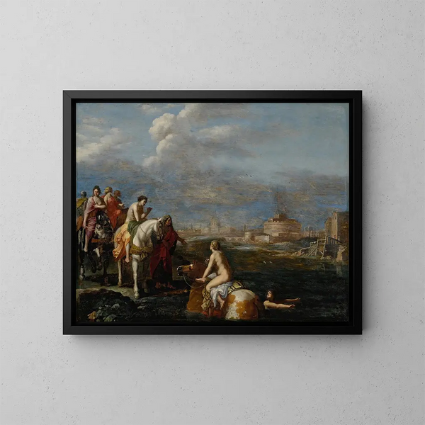 L'Envol de Cloélia - Cornelis van Poelenburch — framed artwork on a wall