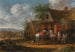Ruiters voor een kroeg - Cornelis van Essen — weergave van het kunstwerk