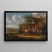 Ruiters voor een kroeg - Cornelis van Essen — ingelijst kunstwerk aan de muur