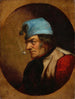 Bewoner met blauwe muts en pijp - Cornelius David Krieghoff — weergave van het kunstwerk