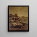 De kudde – Cornelius van Leemputten — schapen en herder in een landschap, ingelijste kunstdruk aan de muur
