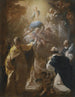 L'Enfant Jésus en gloire avec les saints Dominique et Nicolas - Corrado Giaquinto — artwork view