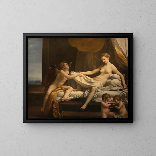 Danaé Painting - Correggio — framed artwork on a wall