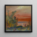 Zonsondergang met een man staand op de oever - Louis Michel Eilshemius — ingelijst kunstwerk aan de muur