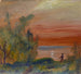 Zonsondergang met een man staand op de oever - Louis Michel Eilshemius — weergave van het kunstwerk