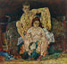 van een paar dat geknield zit, De Familie - Egon Schiele — weergave van het kunstwerk