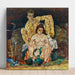 Reproductie van het schilderij van een koppel dat geknield zit (De familie) - Egon Schiele