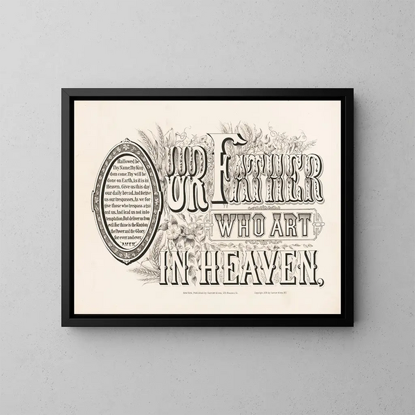 Onze Vader die in de hemelen zijt - Currier & Ives — ingelijst kunstwerk aan de muur