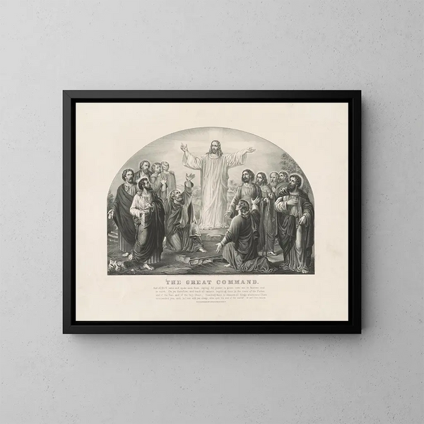Het grote bevel - Currier & Ives — ingelijst kunstwerk aan de muur
