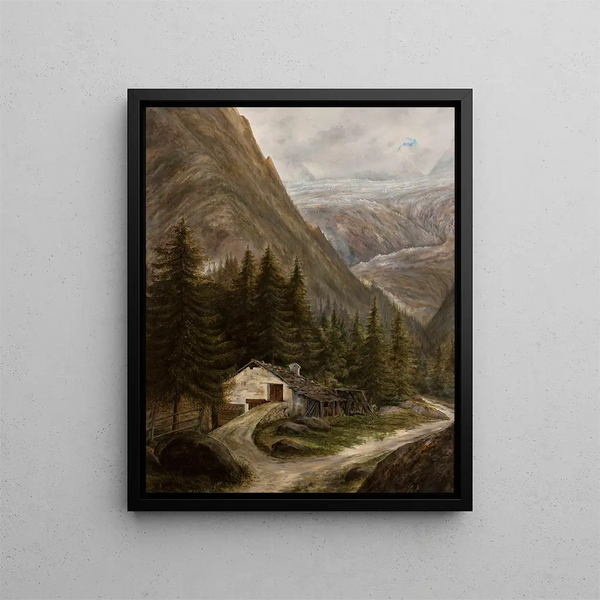 Cyprian Lachnicki - Mountain landscape with a cottage.webp