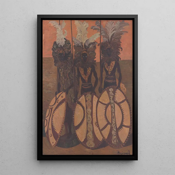 Zwarte mannen - Cyprian Majernik — ingelijst kunstwerk aan de muur
