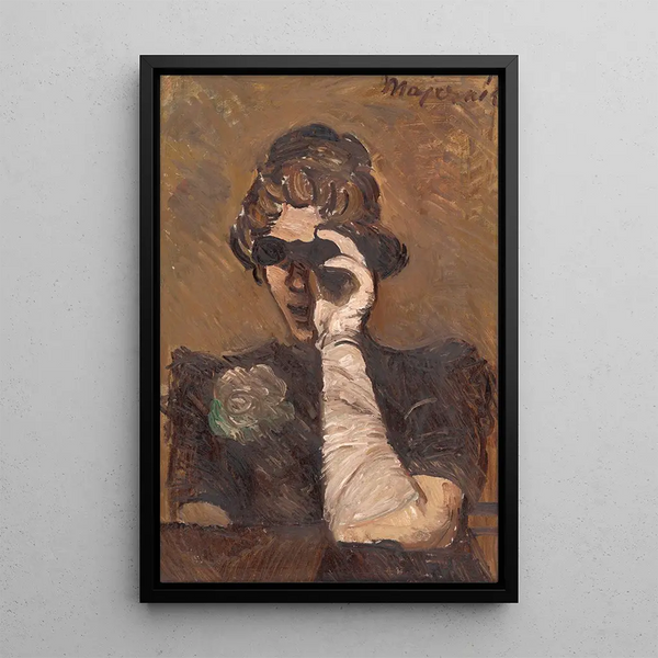 Dame aux jumelles de théâtre - Cyprian Majernik — ingelijst kunstwerk aan de muur