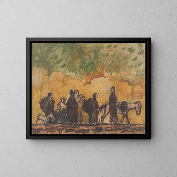 Refugees - Cyprian Majernik — framed artwork on a wall
