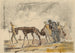 Studie voor de lithografie Vluchtelingen - Cyprian Majernik — weergave van het kunstwerk