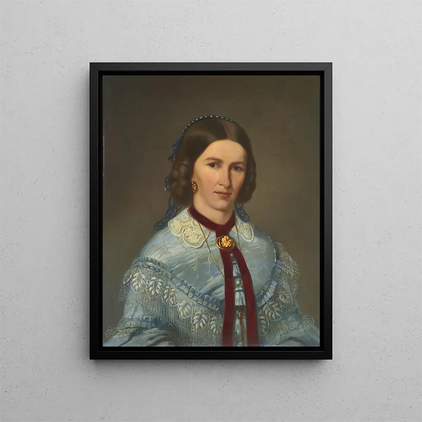 Portrait of Berhardine Faller née Kleier - Daniel Cornelius Gesell — framed artwork on a wall
