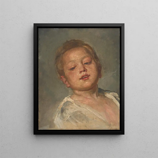 Study of a Boy's Portrait - Daniel Cornelius Gesell — framed artwork on a wall