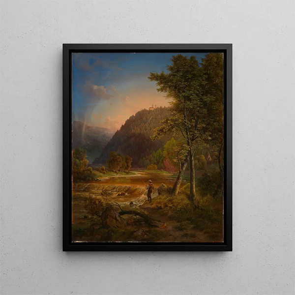 View of Neu-Eberstein Castle near Gernsbach in the Murg Valley - Daniel Fohr — framed artwork on a wall