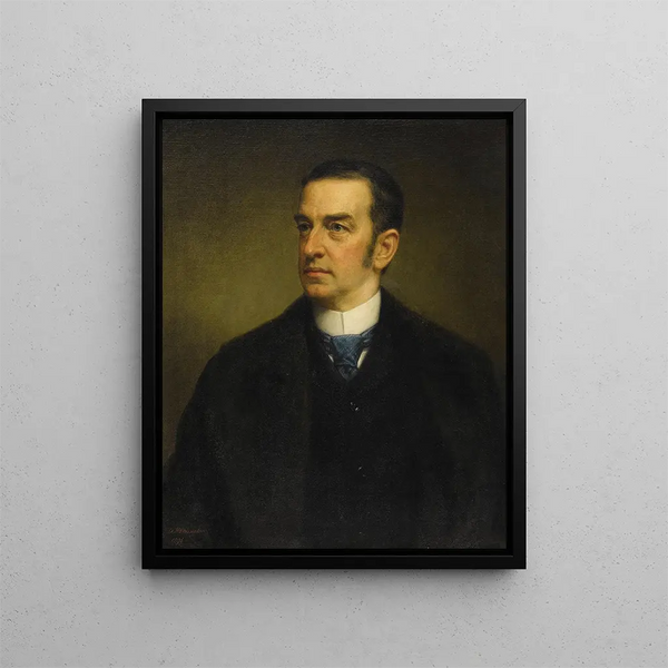 Portrait of Cornelius Vanderbilt II - Daniel Huntington — framed artwork on a wall