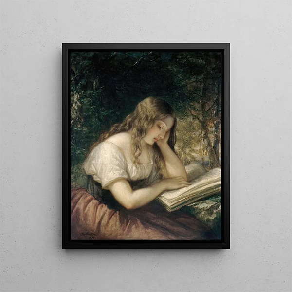 Study in a Wood - Daniel Huntington — framed artwork on a wall