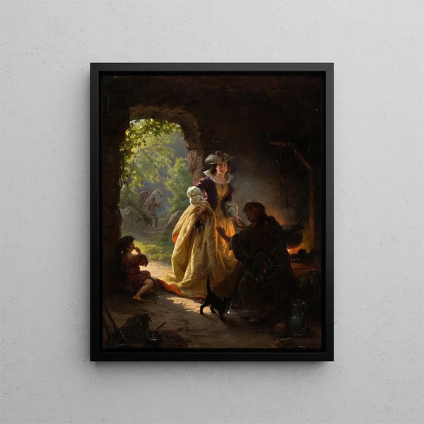 Fortune-teller Gypsy - Daniel Maclise — framed artwork on a wall