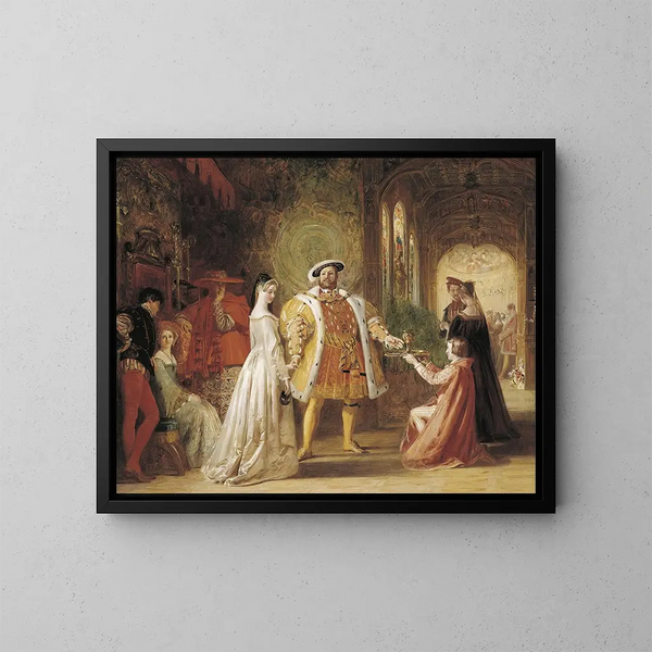 The first meeting of Henry VIII with Anne Boleyn - Daniel Maclise — framed artwork on a wall