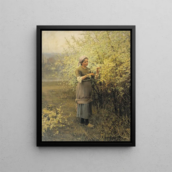 Spring Painting - Daniel Ridgway Knight — framed artwork on a wall