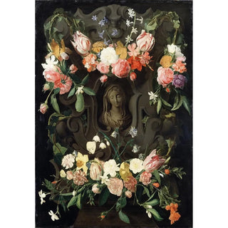 Daniel Seghers - Flower around a Cartouche with an Image of the Virgin.webp