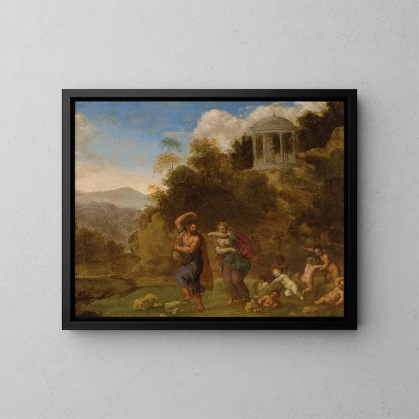 Deucalion et Pyrrha - Daniel Vertangen — framed artwork on a wall