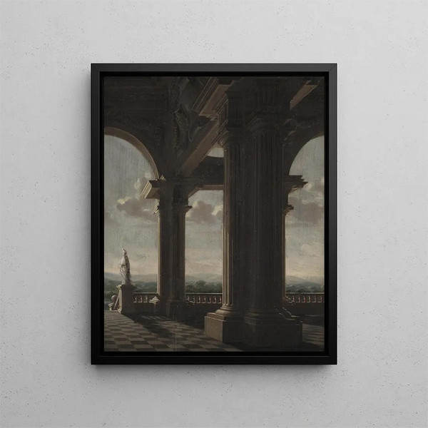 Architectural Piece Painting - Daniël de Blieck — framed artwork on a wall