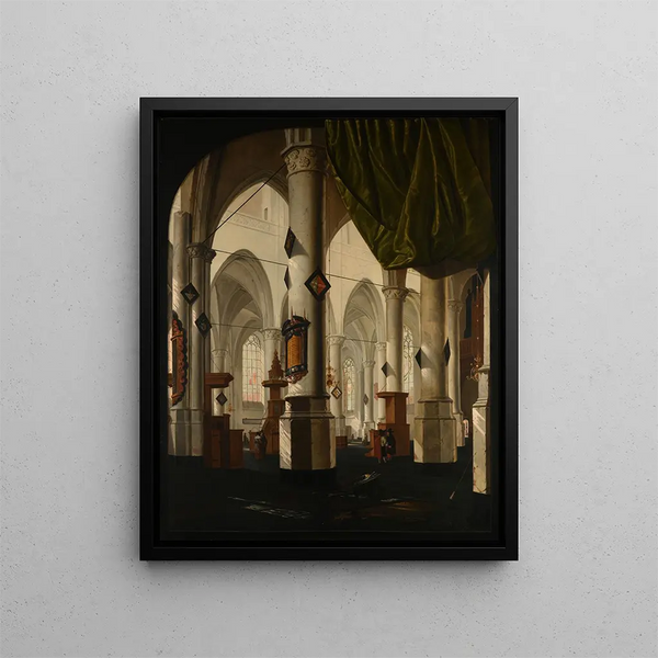 Interior church painting - Daniël de Blieck — framed artwork on a wall