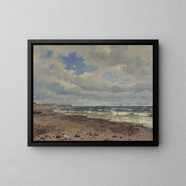 a beach with dunes on the west coast of Jutland - Dankvart Dreyer — framed artwork on a wall