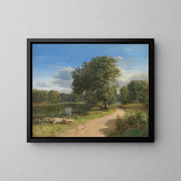 Landscape Painting near Hammermllen, North Zealand - Dankvart Dreyer — framed artwork on a wall