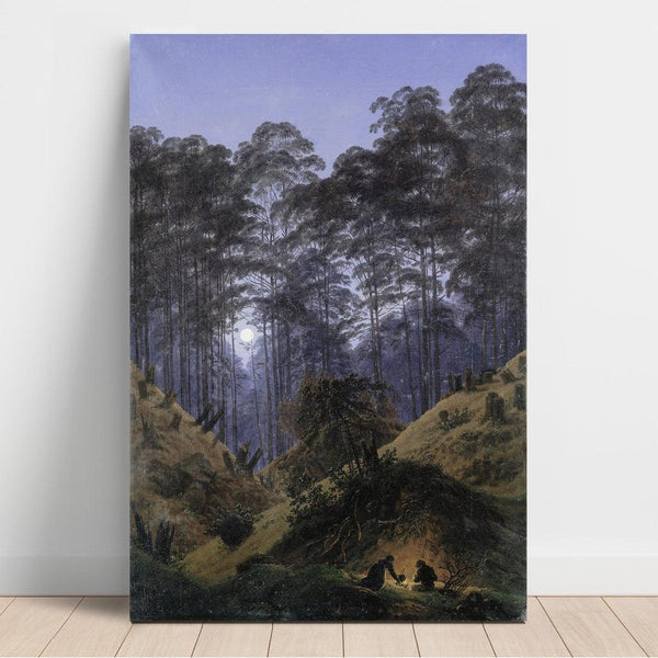 Reproductie van het schilderij In het bos bij maanlicht - Caspar David Friedrich